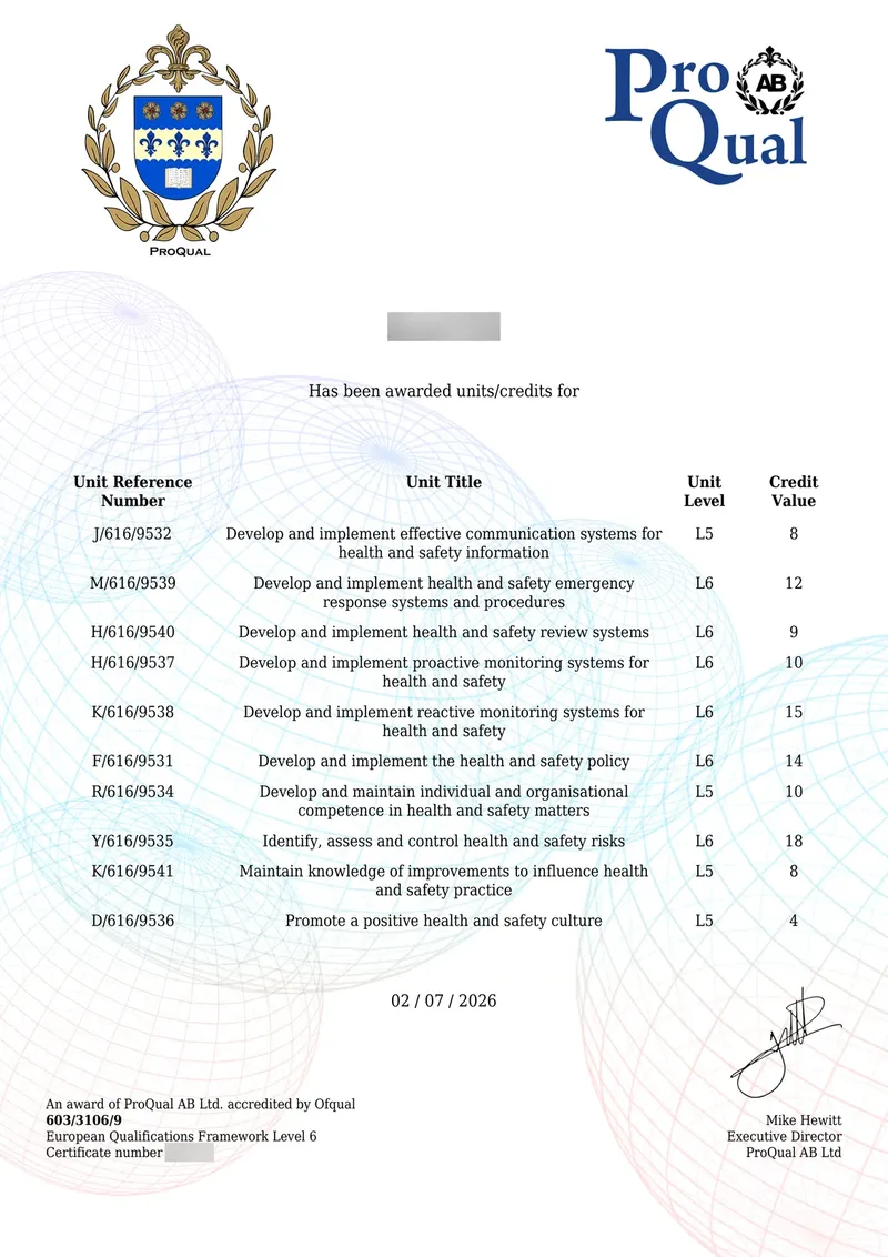 Units record